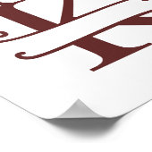 Poster Lettre renne personnalisée K Monogramme fractionné (Coin)