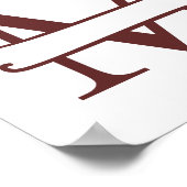 Poster Lettre renne personnalisée M Monogramme fractionné (Coin)