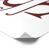 Poster Lettre renne personnalisée S Monogramme fractionné (Coin)