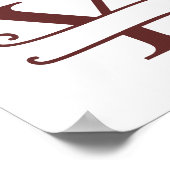 Poster Lettre renne personnalisée Y Monogramme fractionné (Coin)