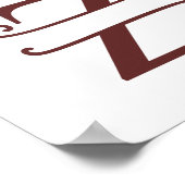 Poster Lettre renne personnalisée Z Monogramme fractionné (Coin)