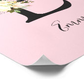 Poster Lettre rose pâle 'E' Nursert Nom Wall Art (Coin)