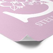 Poster Lettre S Floral Monogramme Nom Pépinière Moderne (Coin)