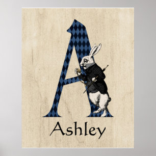 POSTER LETTRE TAPIS BLANC A