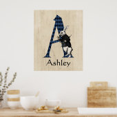 POSTER LETTRE TAPIS BLANC A (Cuisine)