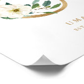 Poster Lettre U Blush Floral Monogram Gold Foil Nursery (Coin)