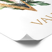 Poster Lettre V Monogramme crème blanche rose Nursery Pos (Coin)