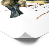 Poster Lettre vintage française et oiseaux (Coin)
