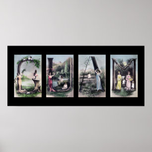 POSTER LETTRE VINTAGE GUAM ALLOABET NOM ART