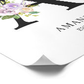 Poster Lettre violet lavande 'A' Nursert Nom Wall Art (Coin)