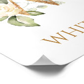 Poster Lettre W Monogramme crème blanche rose Nursery Pos (Coin)