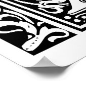 Poster Lettre X Monogramme médiéval Art Nouveau (Coin)