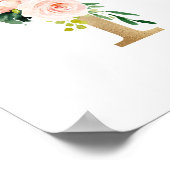Poster Lettre Y Blush Floral Monogramme Faux Gold Foil (Coin)