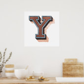 Poster Lettre "Y" Élégante brodée (Cuisine)