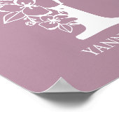 Poster Lettre Y Floral Monogramme Nom Pépinière Moderne (Coin)