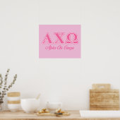 Poster Lettres Alphi Chi Omega rose (Cuisine)