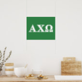 Poster Lettres blanches et vertes d'Alphi Chi Omega (Cuisine)