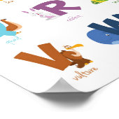Poster Lettres d'alphabet animal illustrées colorées (Coin)