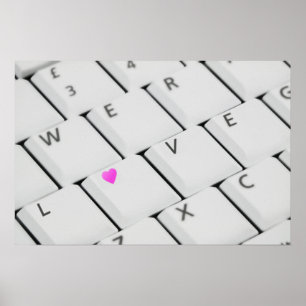 Poster Lettres d'amour clavier informatique