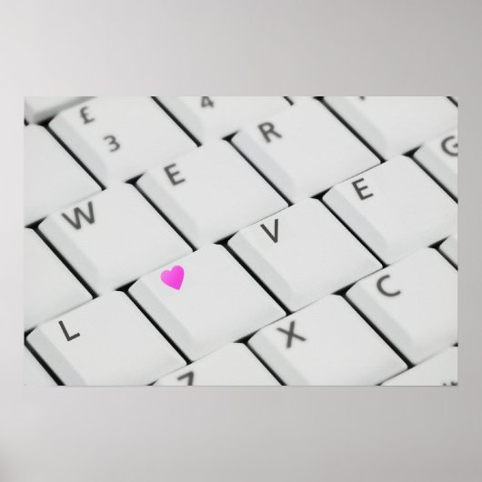 Poster Lettres d'amour clavier informatique (Devant)