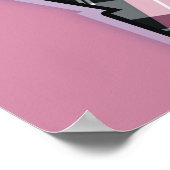 Poster Lettres d'amour empilées rose et noir (Coin)