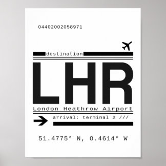 Poster Lettres d'appel LHR London Heathrow Airport