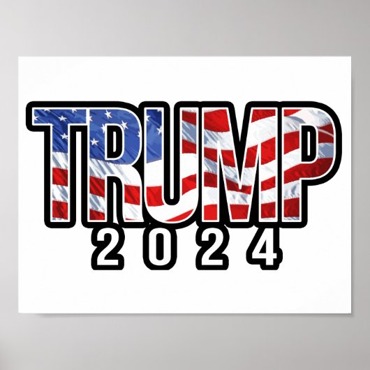 Poster Lettres de bloc patriotique Trump 2024 (Devant)