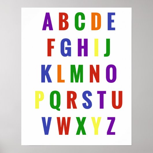Poster Lettres de la salle de jeu Alphabet Clair Arc-en-c (Devant)