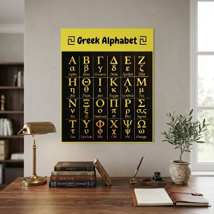Poster Lettres de l'alphabet grec de A à Z dans l'ordre P