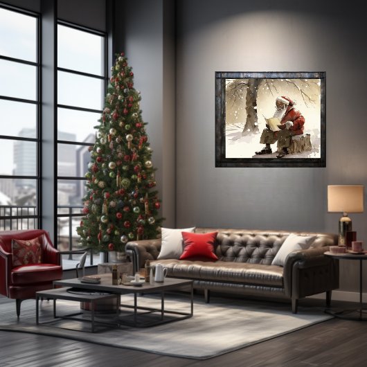 Poster Lettres de lecture Père Noël Noire