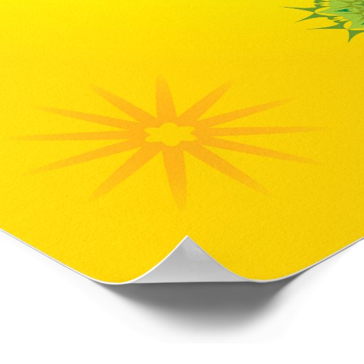 Poster Lettres de yoga - Pose femme - 7 chakras multicolo (Coin)