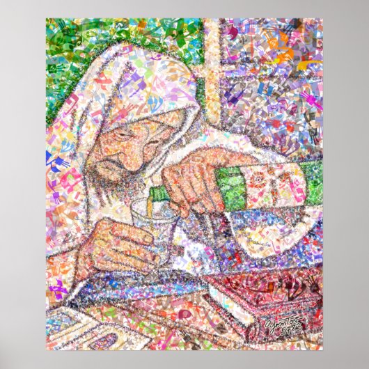 Poster Lettres en hébreu Baba Sali (Devant)