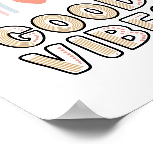 Poster Lettres Good Vibes Rainbow Boho (Coin)