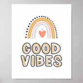 Poster Lettres Good Vibes Rainbow Boho (Devant)