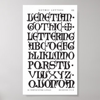 Poster Lettres gothiques Typographie Imprimer