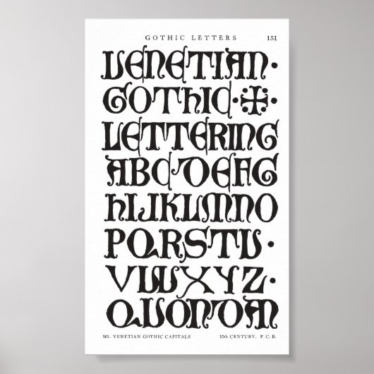 Poster Lettres gothiques Typographie Imprimer (Devant)