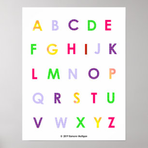 Poster Lettres majuscules par ordre alphabétique