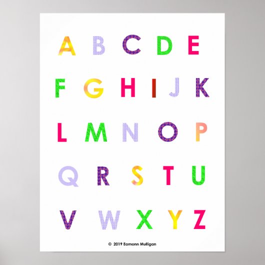 Poster Lettres majuscules par ordre alphabétique (Devant)
