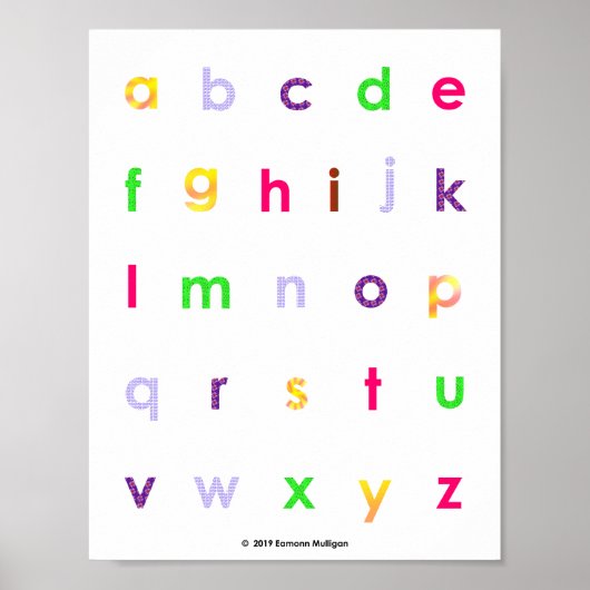 Poster Lettres minuscules de l’alphabet (Devant)