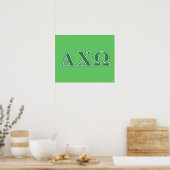 Poster Lettres vertes d'Alphi Chi Omega (Cuisine)