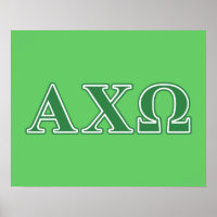 Lettres vertes d'Alphi Chi Omega