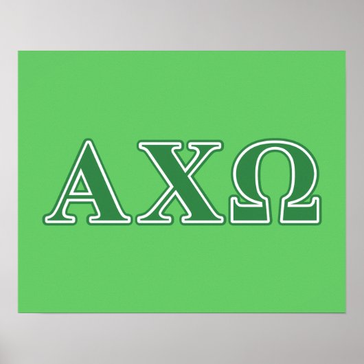 Poster Lettres vertes d'Alphi Chi Omega (Devant)