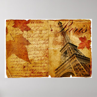Poster Lettres vintages de Paris