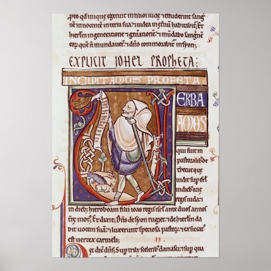 Poster Lettrine historiée 'V' représentant Amos (Devant)