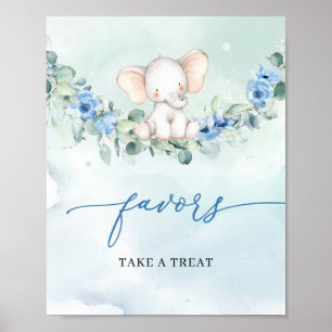 Poster L'eucalyptus à fleurs bleues boho tendance favoris