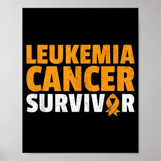 Poster Leucémie Cancer Survivant Orange Ribbon Sensibilis (Devant)