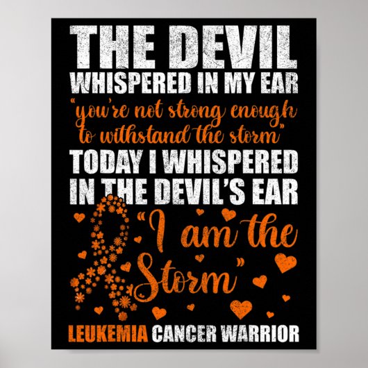 Poster Leucémie Cancer Warrier (Devant)
