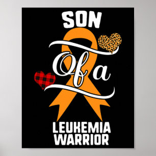 Poster Leucémie du Fils Léopard Buffalo Plaid Famille