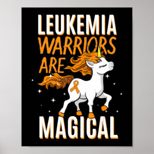 Poster Leucémie guerrier Magique Unicorne Orange Ruban He