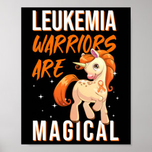 Poster Leucémie guerrier Magique Unicorne Orange Ruban He